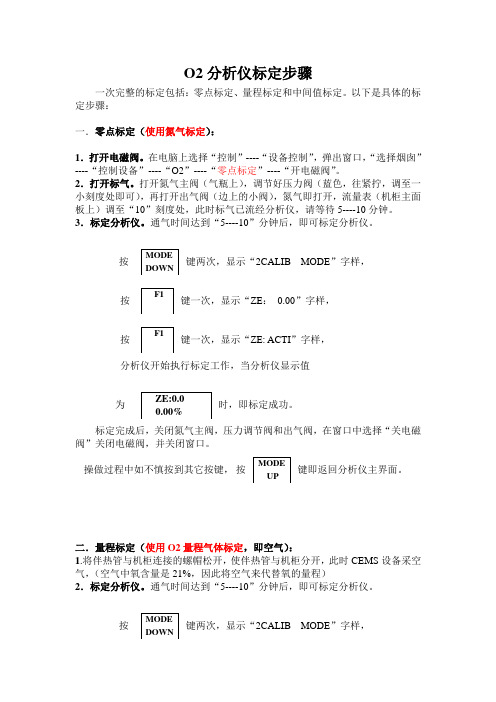 O2分析仪标定步骤