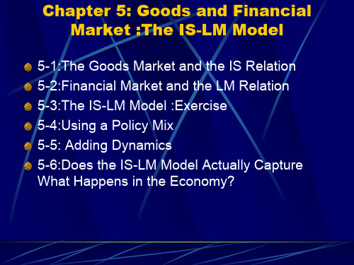 宏观经济学之商品与金融市场：IS-LM模型 Goods and Financial Market The IS-LM Model