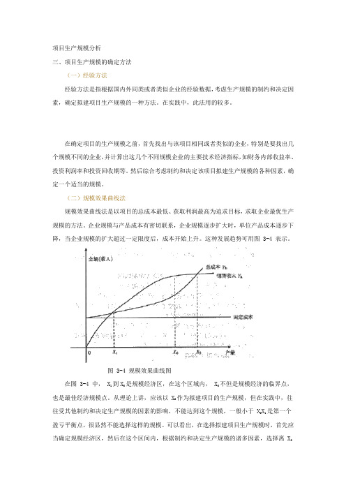 项目生产规模分析