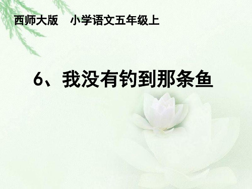 五年级上册语文课件-2.6 我没有钓到那条鱼｜西师大版 (共15张PPT)