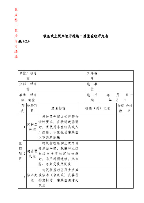 最新水利水电质量验收评定表及三检表(完整资料).doc