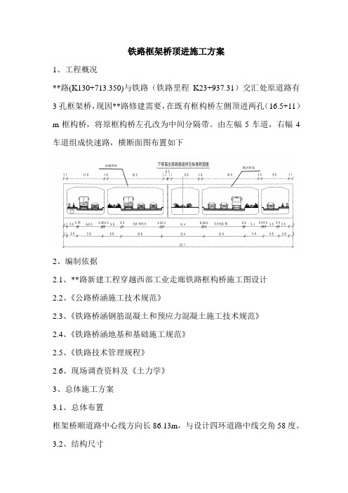 铁路框架桥顶进施工方案