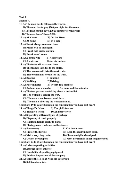 CET4 test 5