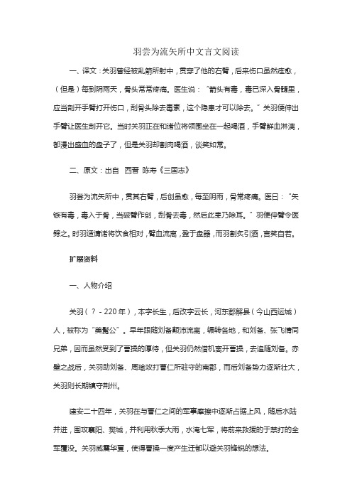 羽尝为流矢所中文言文阅读