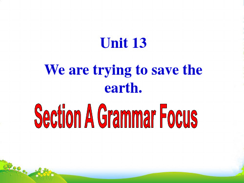 人教版九年级英语下册《Unit13 We’re trying to save the earth》(