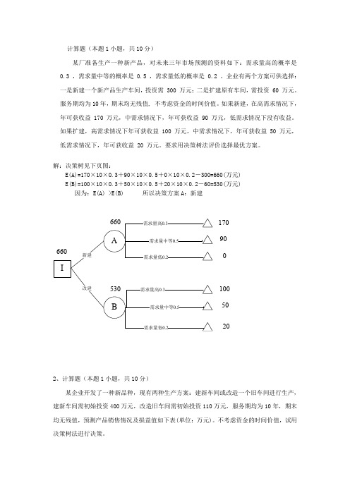 管理学计算题