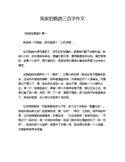 我家的鹦鹉三百字作文