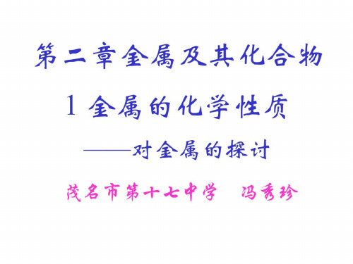 高一化学上学期1金属的化学性质——对金属的探讨新人教版