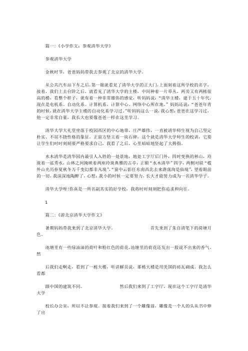 去清华大学的作文