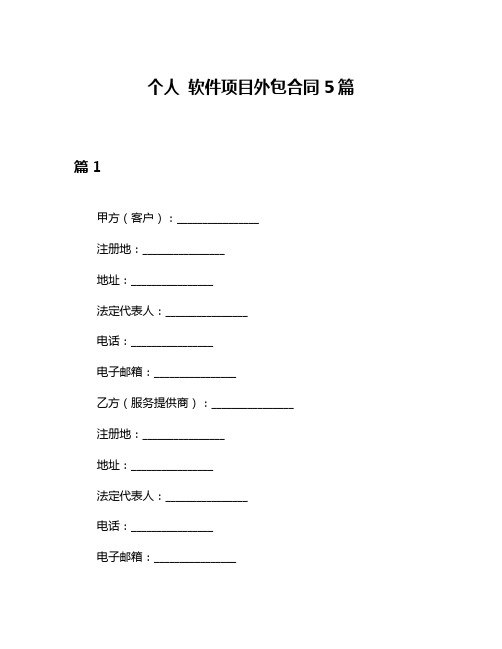 个人 软件项目外包合同5篇