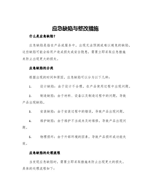 应急缺陷与整改措施