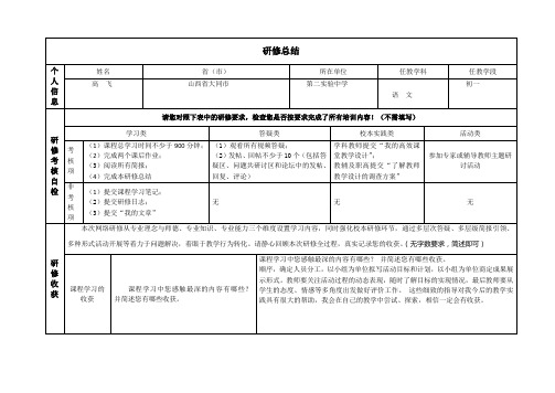 2014山西初中学科及教辅研修总结高飞