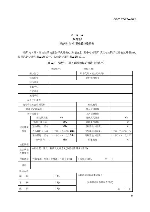 锅炉内(外)部检验结论报告