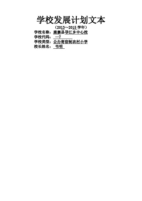 学校发展计划文本样式定稿