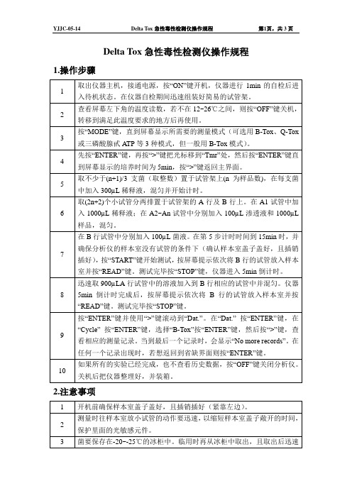 14--Delta Tox急性毒性检测仪操作规程