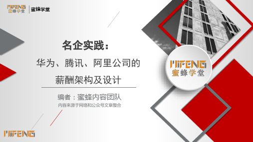 名企实践:华为、腾讯、阿里公司的薪酬架构及设计