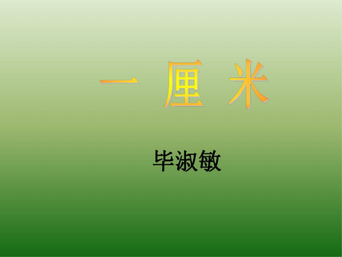 语文：2.6《一厘米》课件(1)(语文版九年级上册)