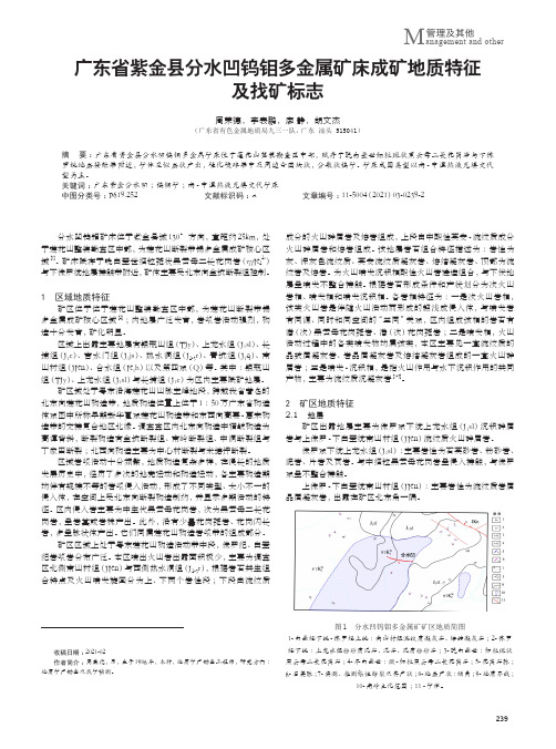 广东省紫金县分水凹钨钼多金属矿床成矿地质特征及找矿标志