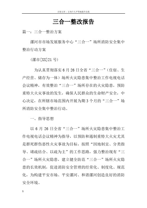 三合一整改报告doc