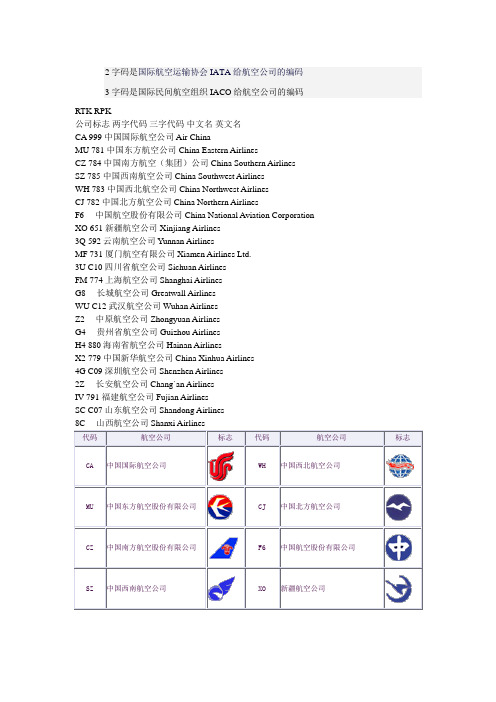 航空公司代码