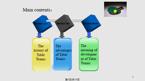 乒乓球英文介绍PPT课件