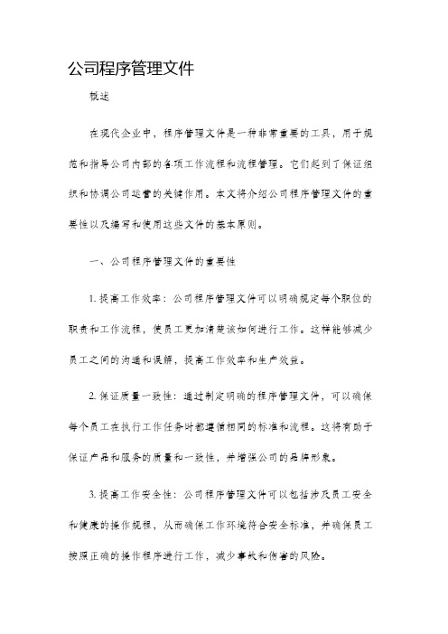 公司程序管理文件