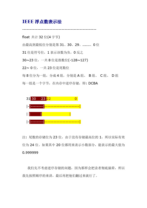 IEEE浮点数表示法