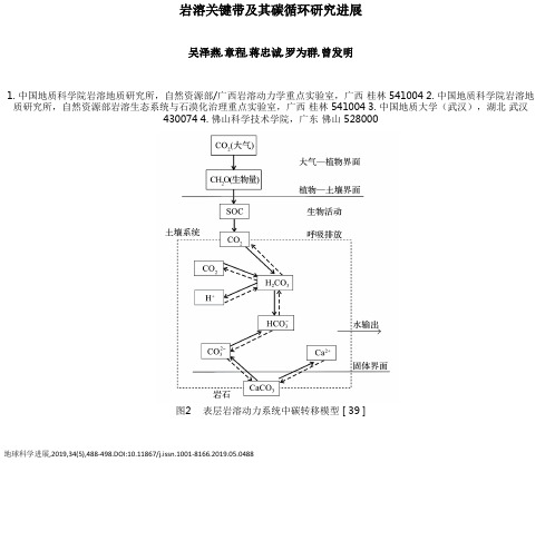 岩溶关键带及其碳循环研究进展