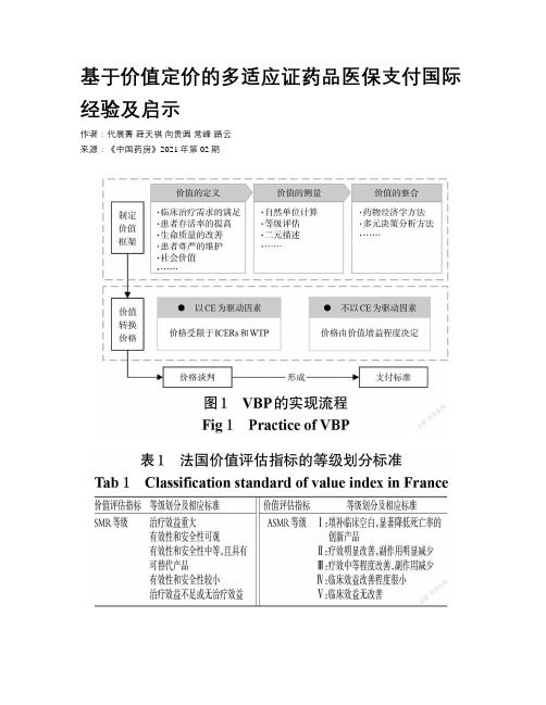 基于价值定价的多适应证药品医保支付国际经验及启示 