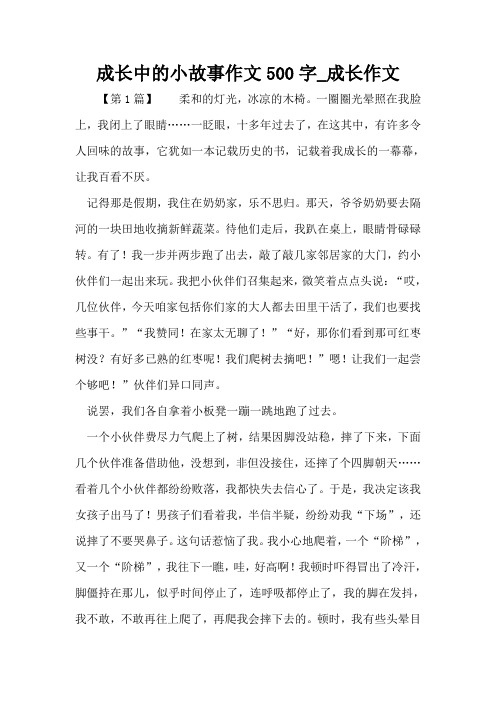 成长中的小故事作文500字_成长作文