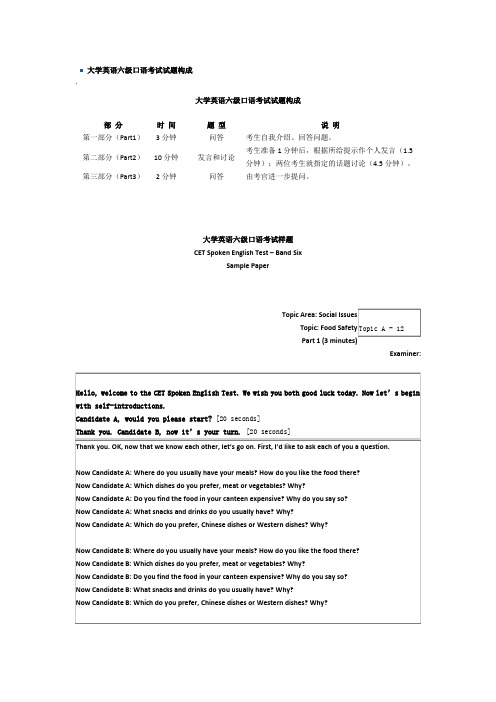 cet6口语试题