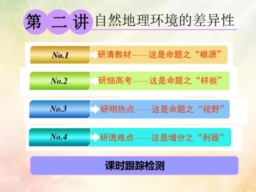 2019高考地理大一轮复习第一部分第三章自然地理环境的整体性与差异性第二讲自然地理环境的差异性课件湘教版
