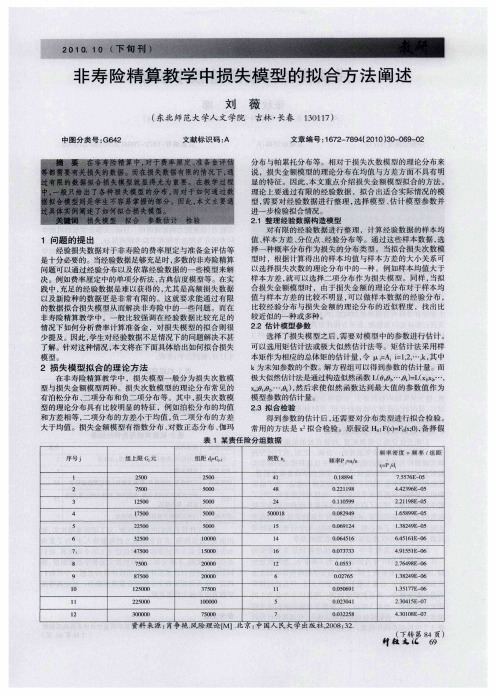 非寿险精算教学中损失模型的拟合方法阐述