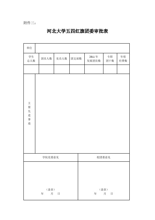 五四评优各项审批表