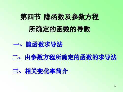 隐函数、参数方程的导数