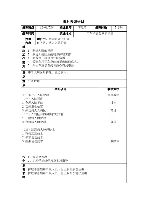 4、病人入院护理