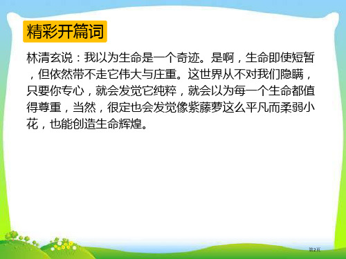 紫藤萝瀑布讲义市公开课一等奖省优质课获奖课件