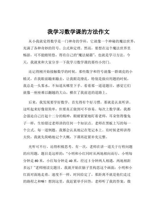 我学习数学课的方法作文