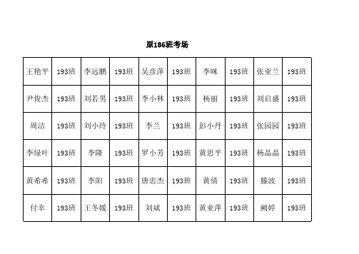 考场座次月考