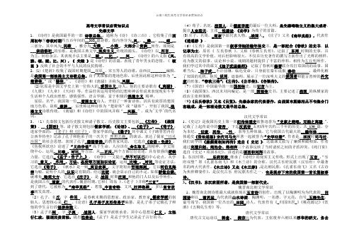 云南三校生高考文学常识必背知识点