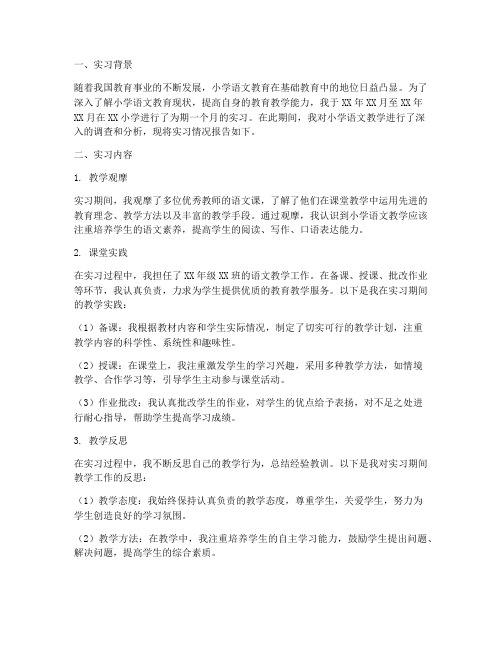 实习调查报告小学语文