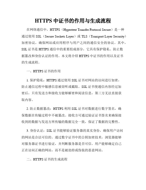 HTTPS中证书的作用与生成流程