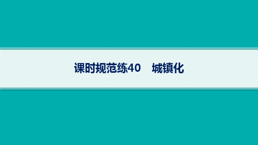 人教版高考地理一轮总复习第2篇 人文地理 第9章 乡村和城镇 课时规范练40 城镇化 (2)