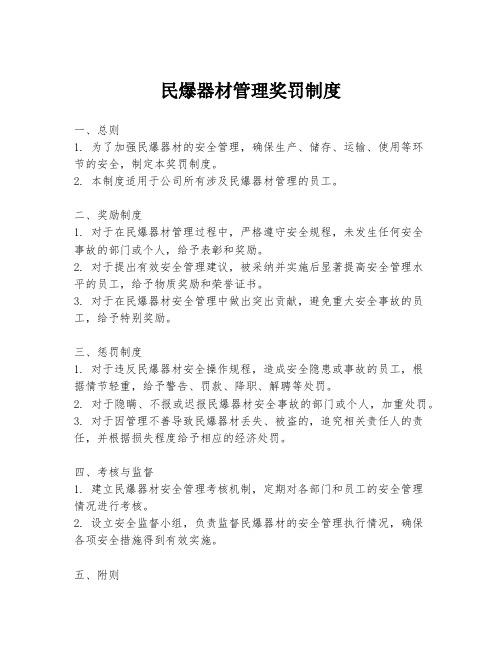 民爆器材管理奖罚制度