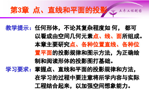 土木工程制图第三章点,直线和平面的投影