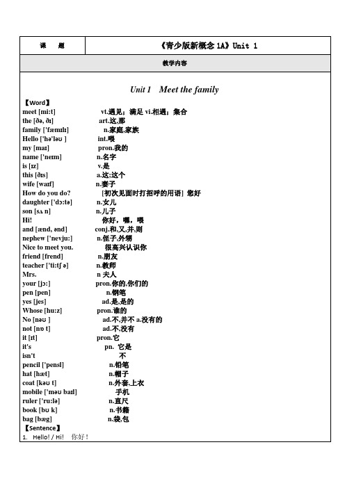 青少版新概念-unit-1---meet-the-family