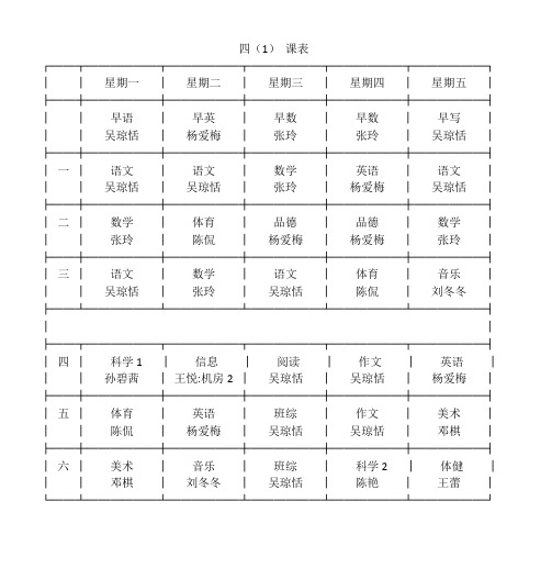 四(1) 课表_9342