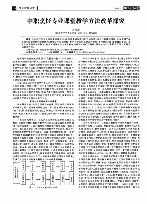 中职烹饪专业课堂教学方法改革探究