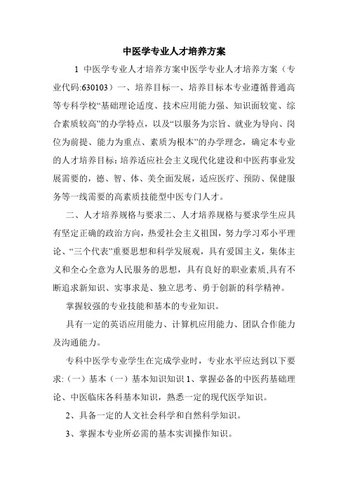 中医学专业人才培养方案.doc