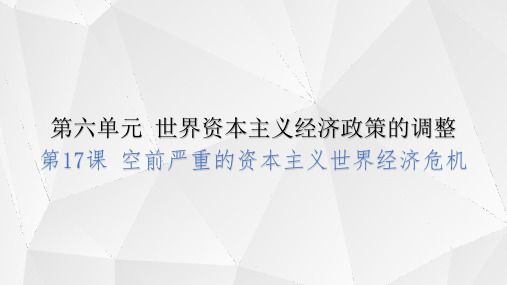 高中历史人教新课标版必修2 第六单元 世界资本主义经济政策的调整第17课 空前严重的资本主义世界经济